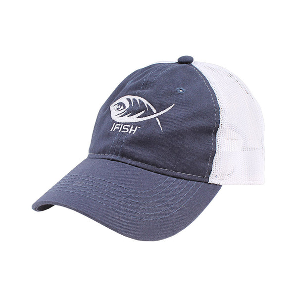 iFish Unstructured Mesh-Back Trucker Logo Hat
