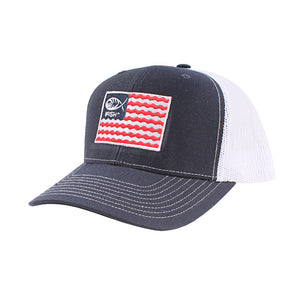 Patriotic Flag Patched Mesh-Back Trucker Hat