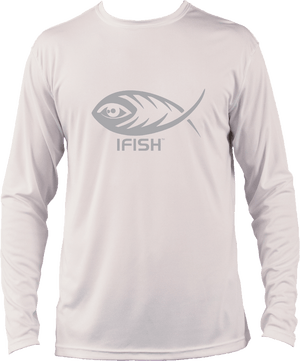 IFISH white long sleeve performance shirt with grey logo